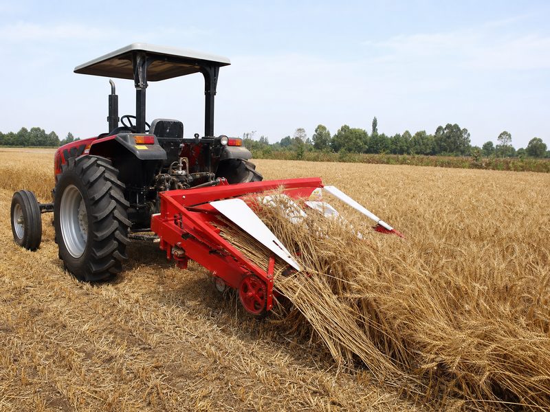 Tractor-Mounted Wheat Reaper Machine